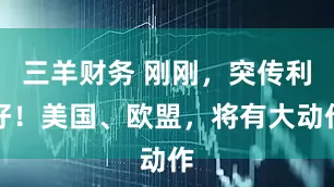 三羊财务 刚刚，突传利好！美国、欧盟，将有大动作