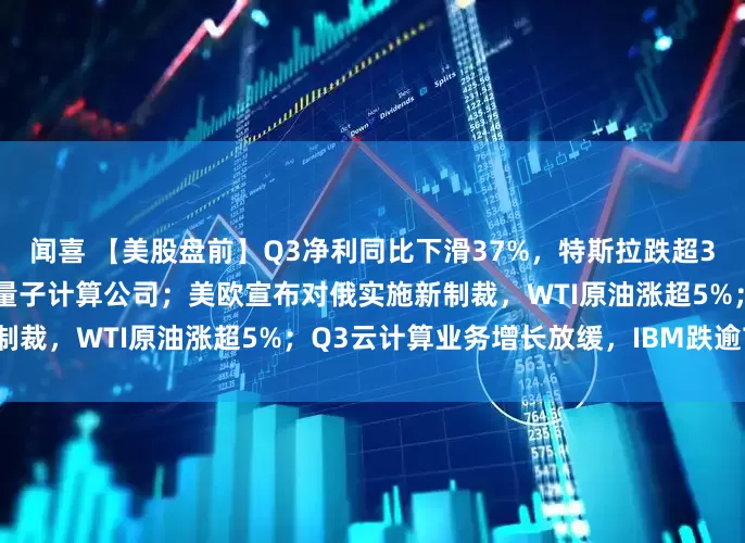 闻喜 【美股盘前】Q3净利同比下滑37%，特斯拉跌超3%；美国政府正在洽谈入股量子计算公司；美欧宣布对俄实施新制裁，WTI原油涨超5%；Q3云计算业务增长放缓，IBM跌逾7%
